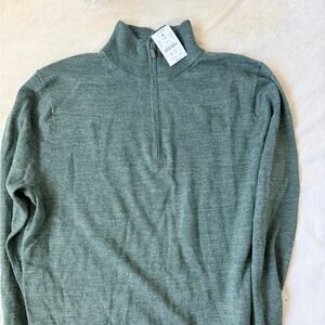 J. Crew Men's Zip Up Sweater in Sage Green